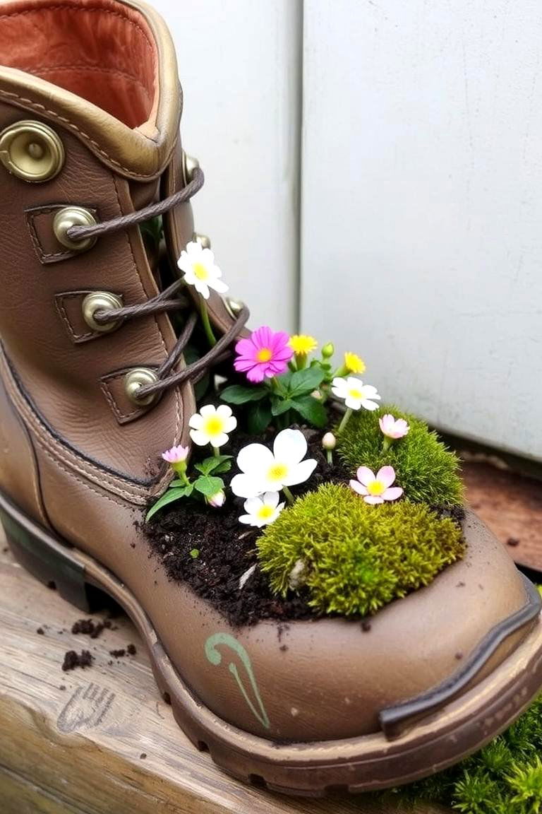 Whimsical Boot Planter - 24 Fairy Garden Container Ideas