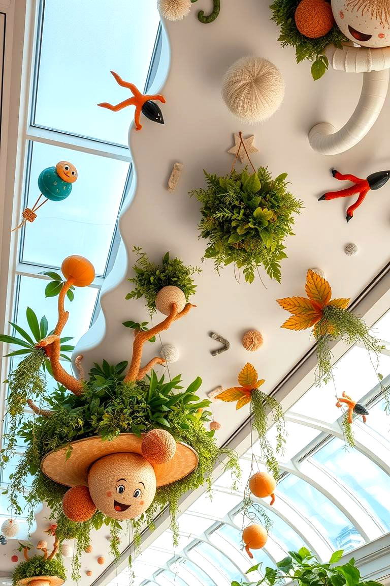 Whimsical Botanical Sculpture Ceiling - 24 Green Ceiling Ideas