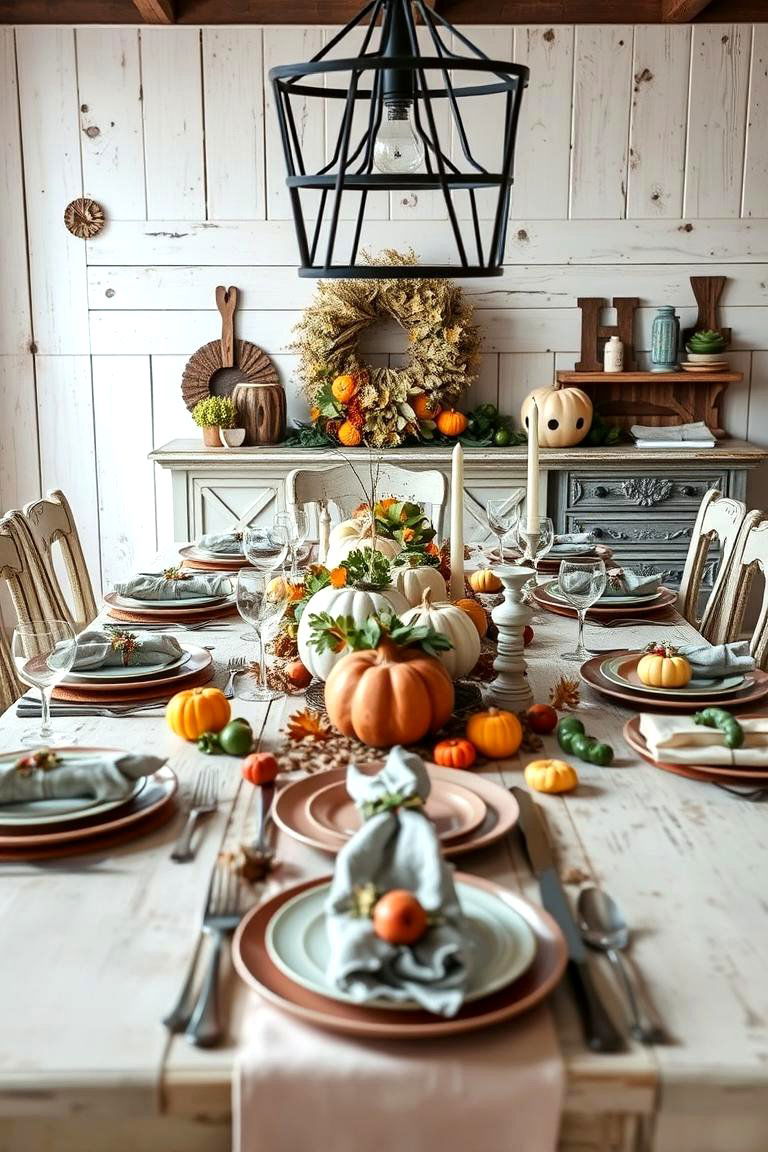 Whimsical Country Vibe - 24 Thanksgiving Table Settings