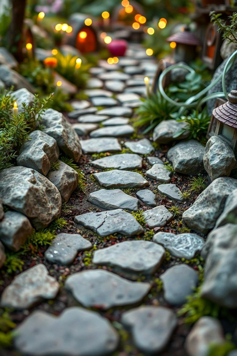 Whimsical Fairy Garden Stone Walkway - 24 Stone Walkway Ideas