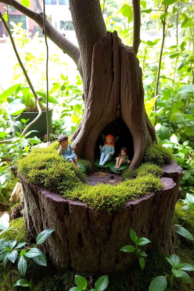 Whimsical Fairy Seating - 24 Tree Stump Fairy Garden Ideas