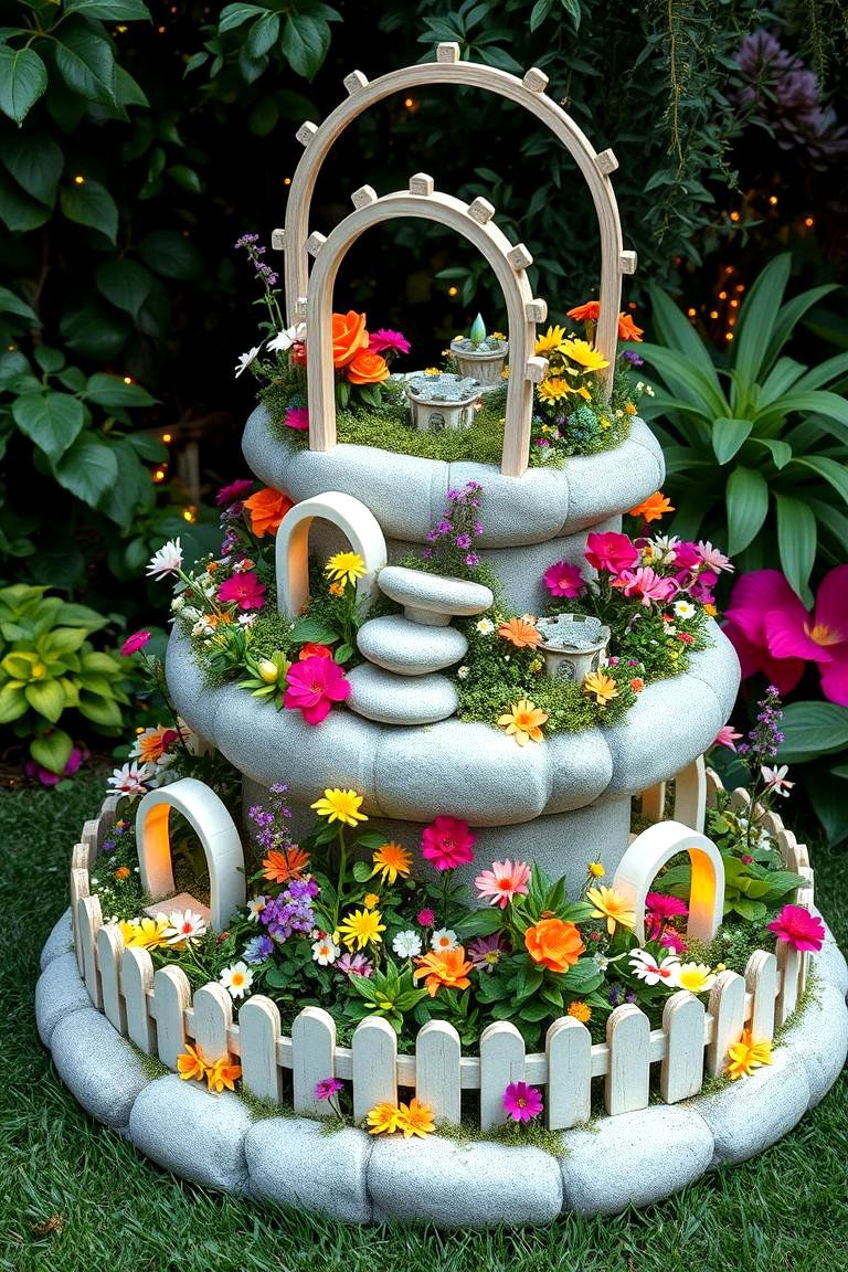 Whimsical Fairy Tale Tier Garden - 24 Tiered Garden Ideas