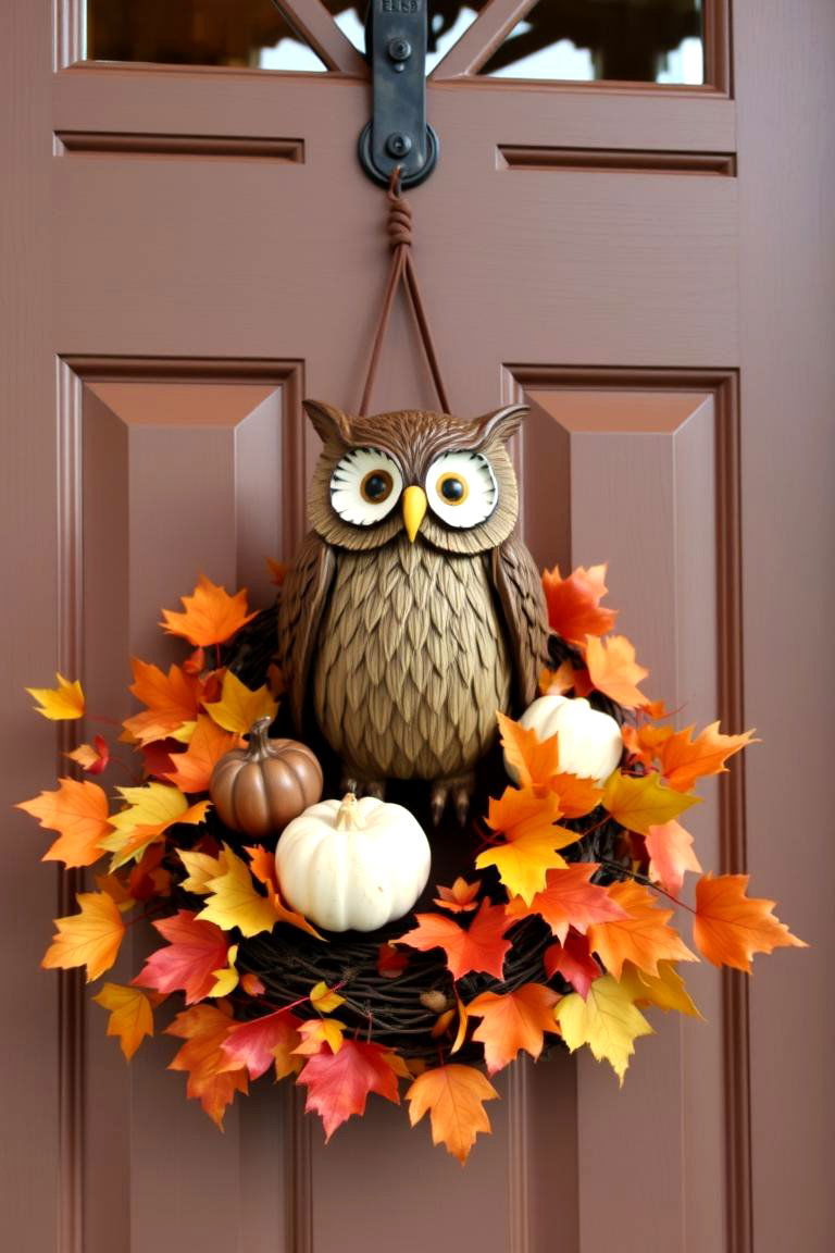 Whimsical Fall Creatures - 24 Front Door Fall Decor Ideas