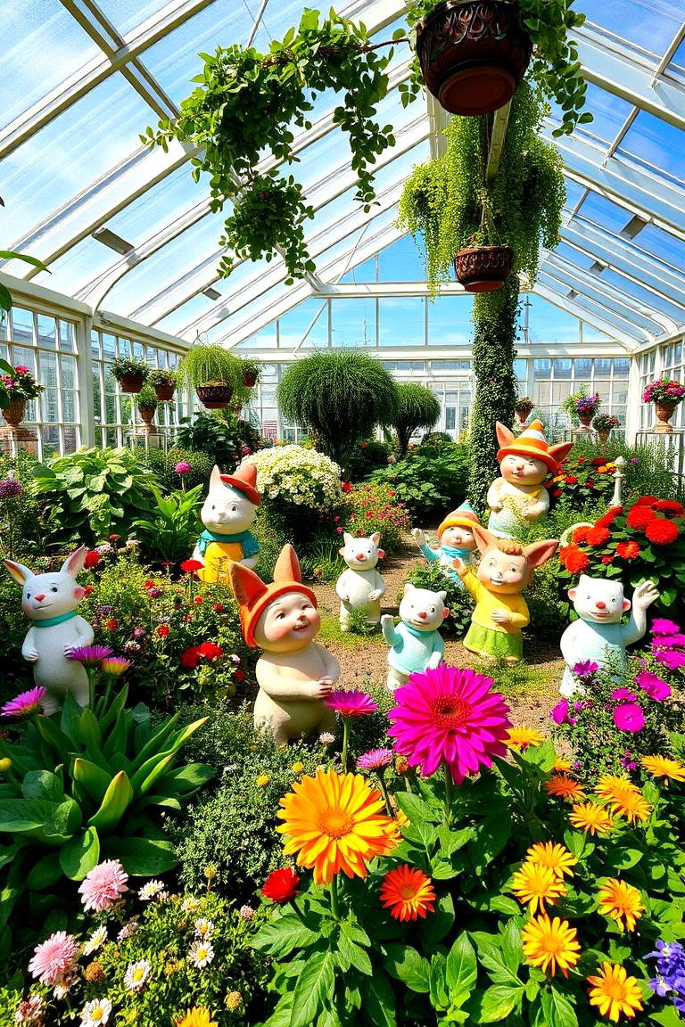 Whimsical Garden Statues - 24 Greenhouse Decor Ideas