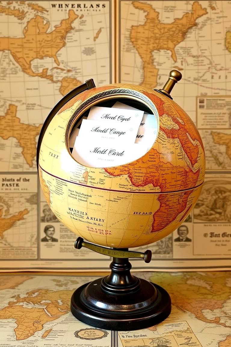 Whimsical Globe Trotter - 24 Wedding Card Box Ideas