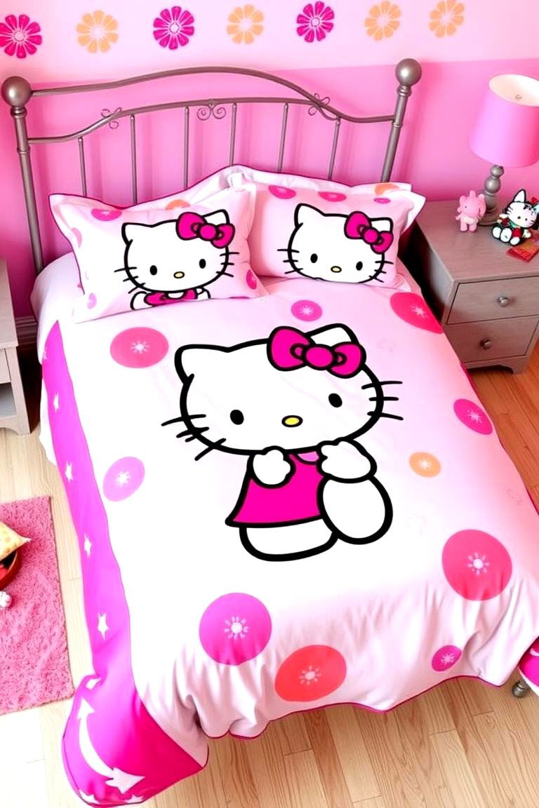 Whimsical Hello Kitty Bedding Set - 24 Hello Kitty Bedroom Ideas