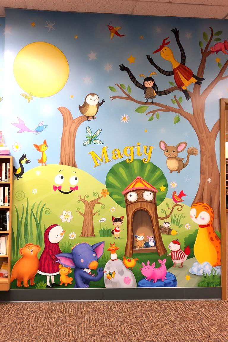 Whimsical Library Art Murals - 24 Library Murals