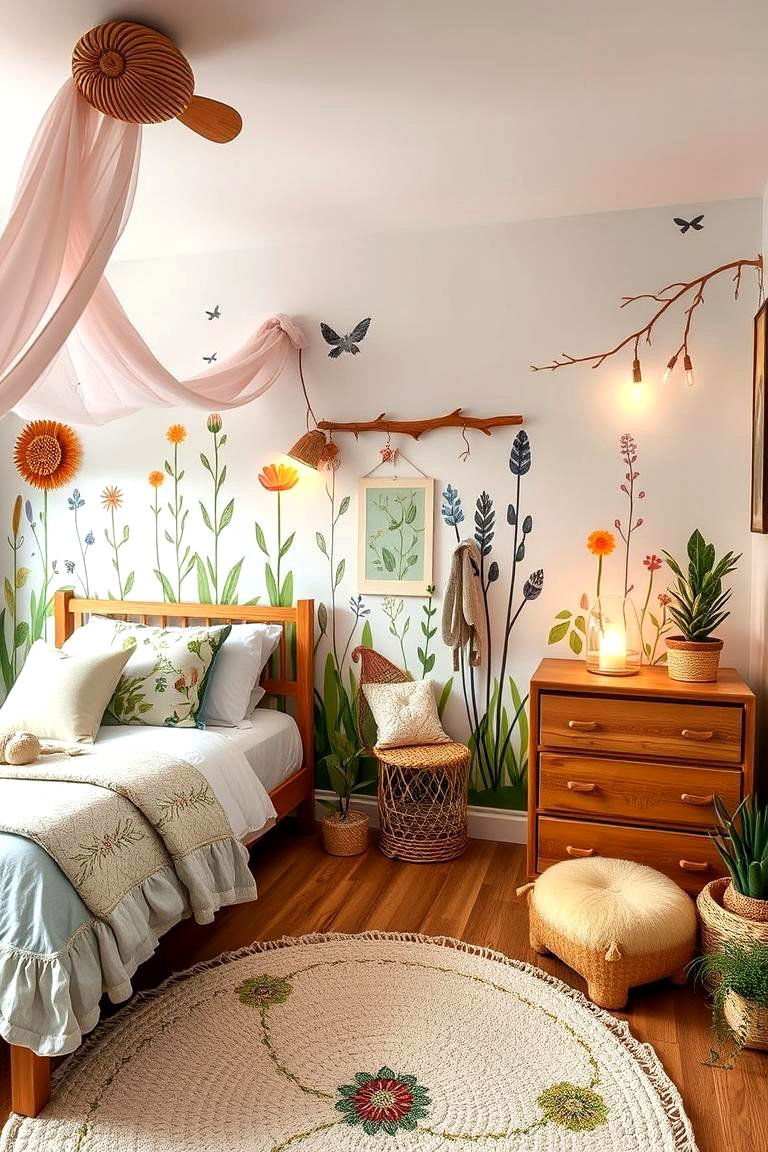 Whimsical Nature Inspired - 24 Country Bedroom Ideas