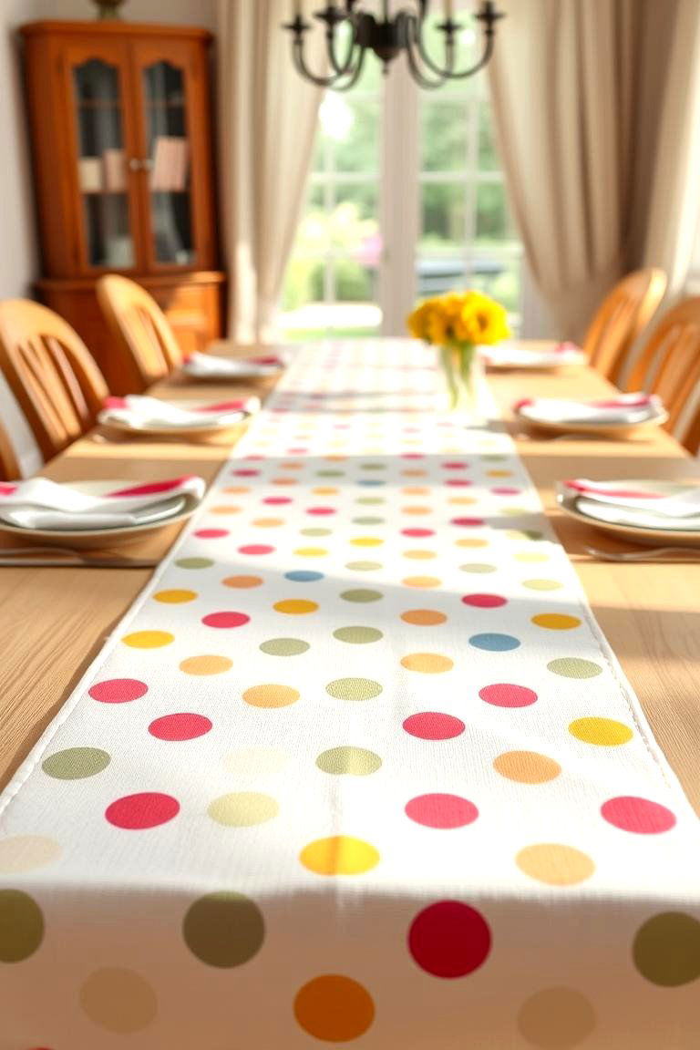 Whimsical Polka Dot Table Runner - 24 Table Runner Ideas