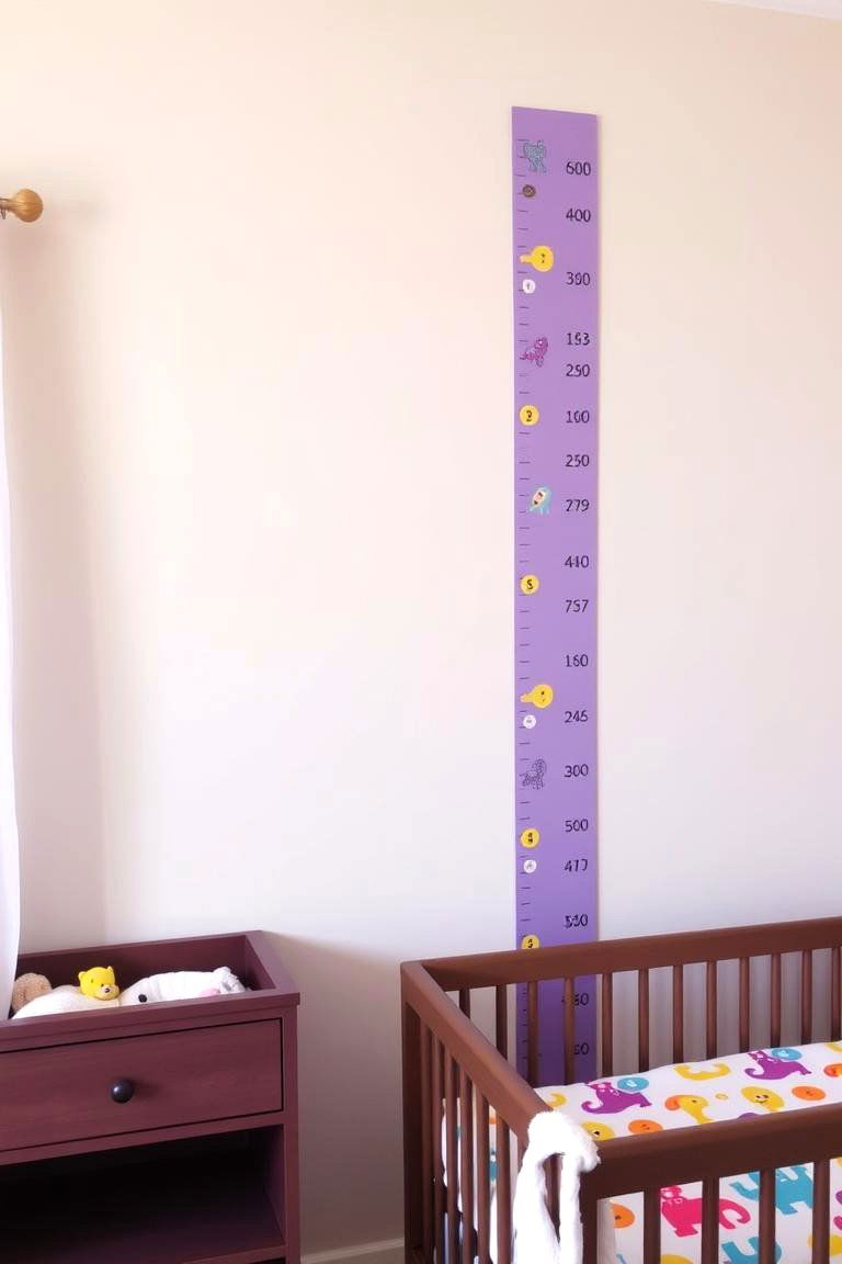 Whimsical Purple Growth Chart - 24 Purple Nursery Ideas