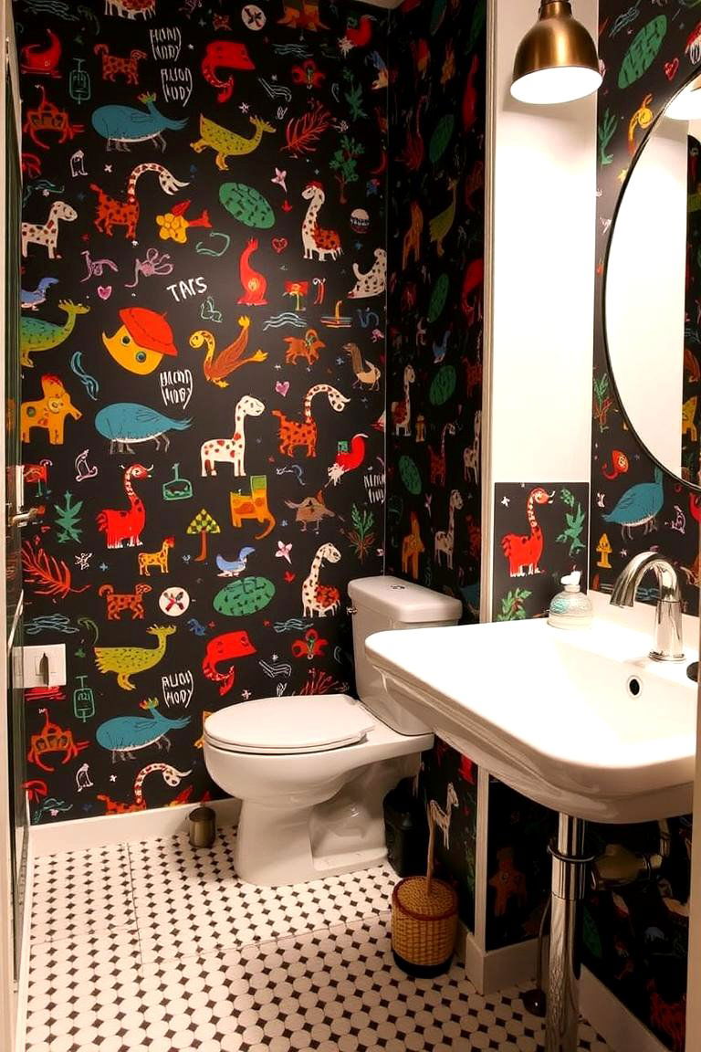 Whimsical Wallpaper Wonders - 24 Quirky Bathroom Ideas