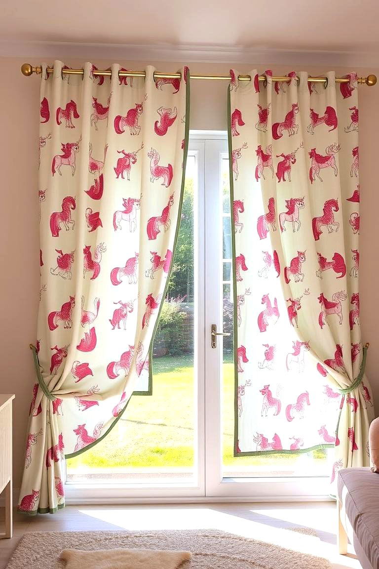 Whimsical Window Treatments - 24 Unicorn Bedroom Ideas