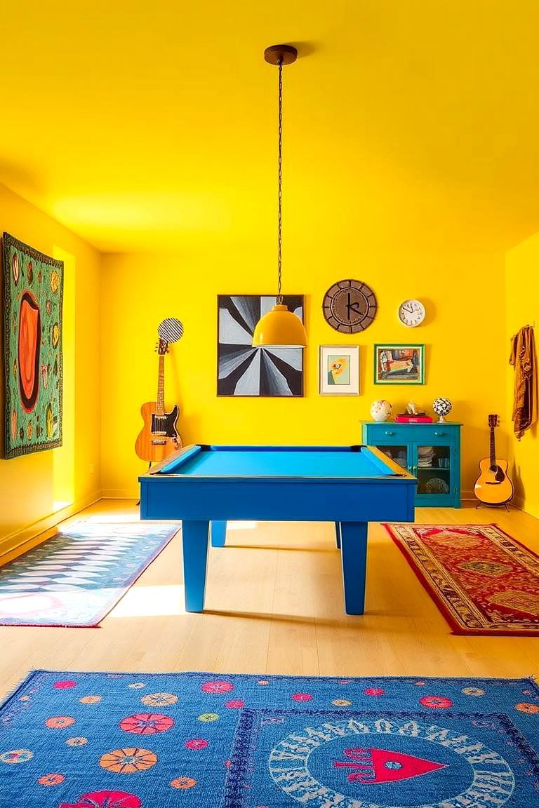 Whimsical and Fun Pool Table Space - 24 Pool Table Room Ideas