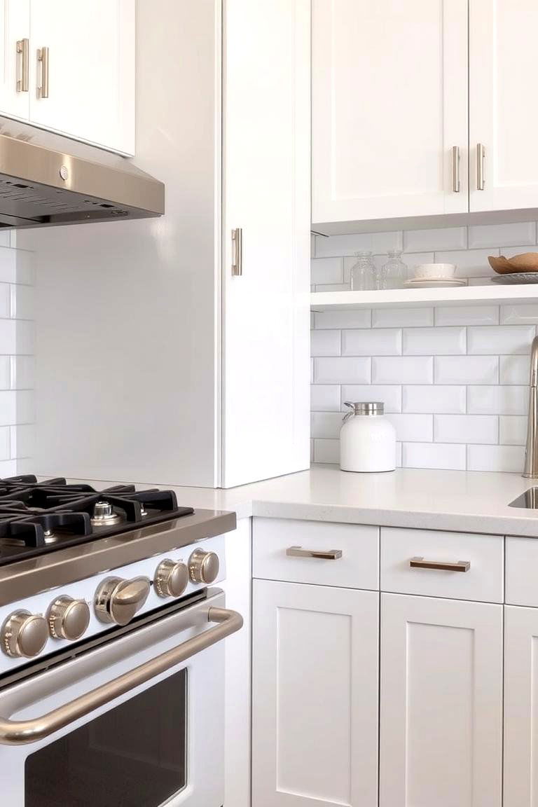 White Appliances With Metallic Finishes - 24 Kitchen With White Appliances Ideas