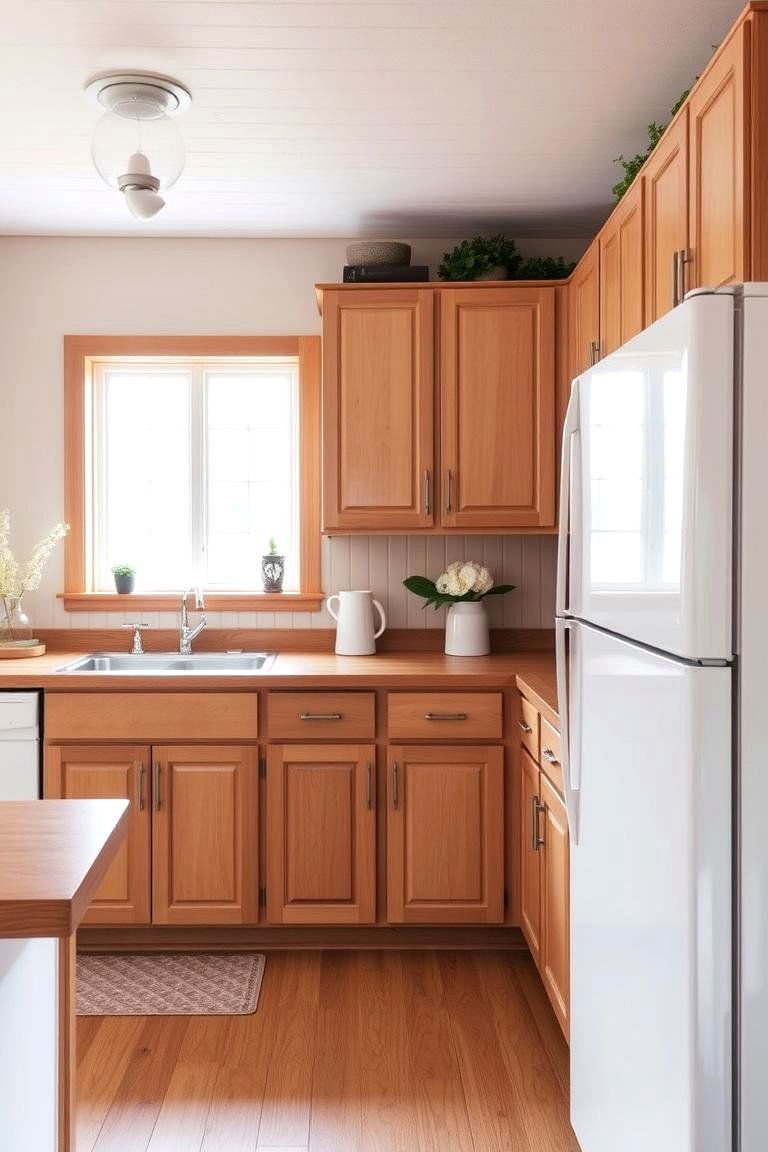 White Appliances With Natural Wood Touches - 24 Kitchen With White Appliances Ideas