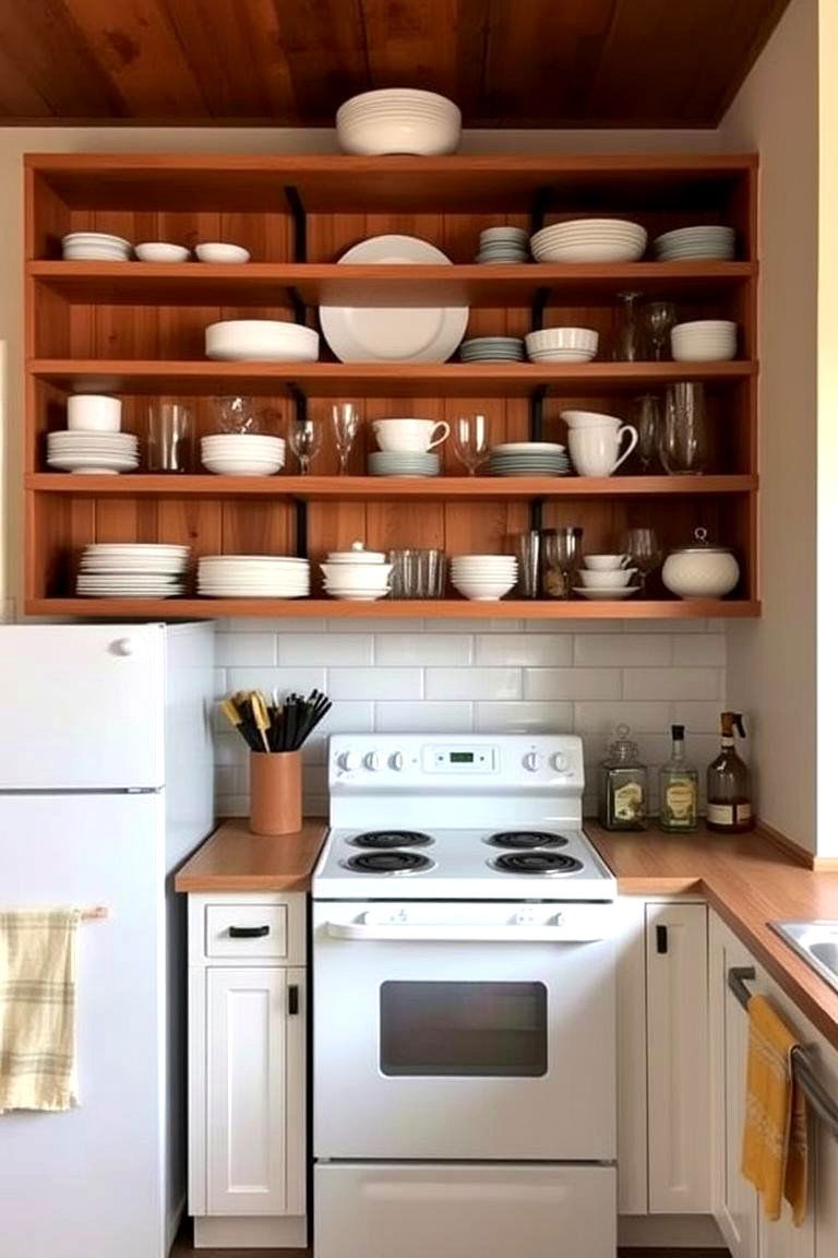 White Appliances With Open Shelving - 24 Kitchen With White Appliances Ideas