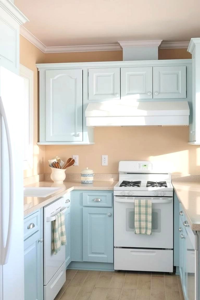White Appliances in a Coastal Kitchen - 24 Kitchen With White Appliances Ideas