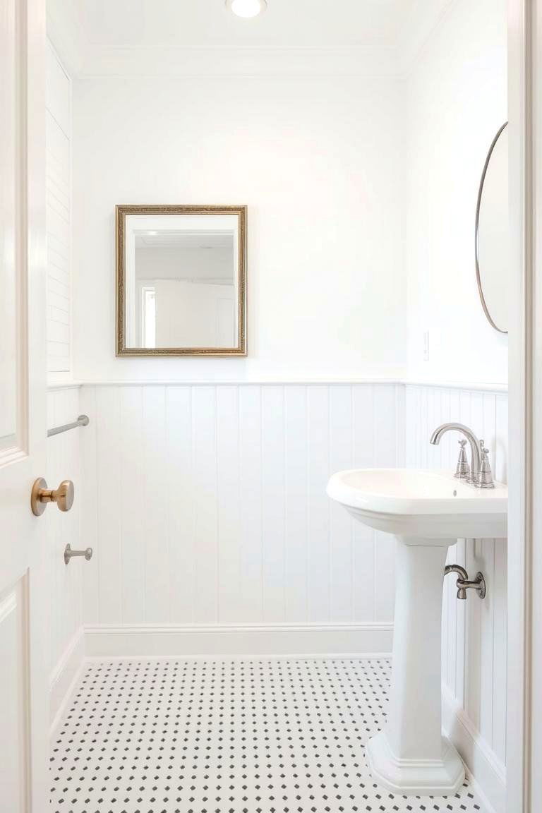 White Beadboard Paneling - 24 White Bathroom Ideas