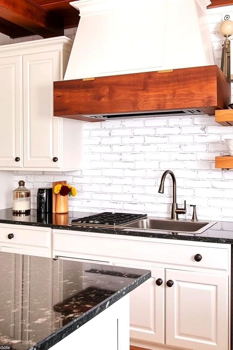White Brick Backsplash - 24 Backsplash Ideas for White Cabinets and Granite Countertops