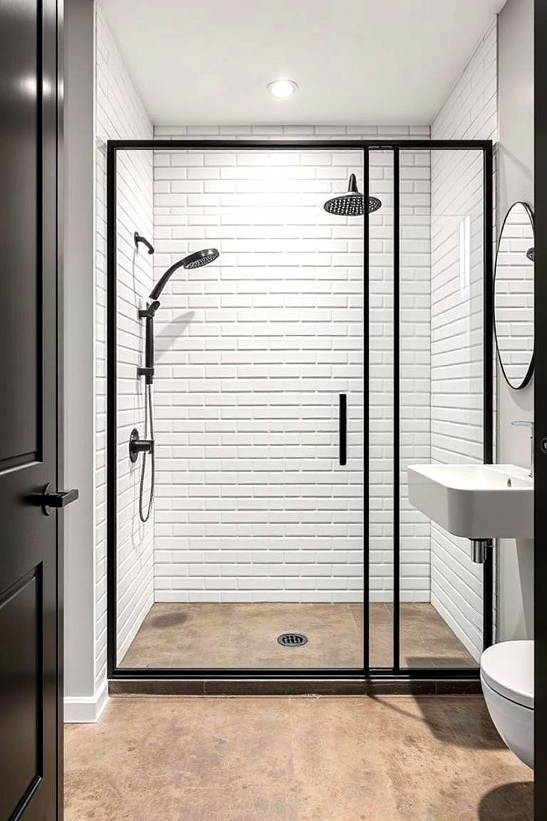 White Brick Look Tiles for Industrial Chic - 24 White Tile Bathroom Ideas