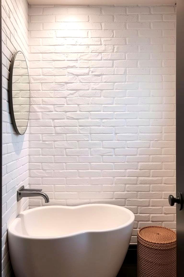 White Brick Wall for Urban Appeal - 24 Bathroom Accent Wall Ideas