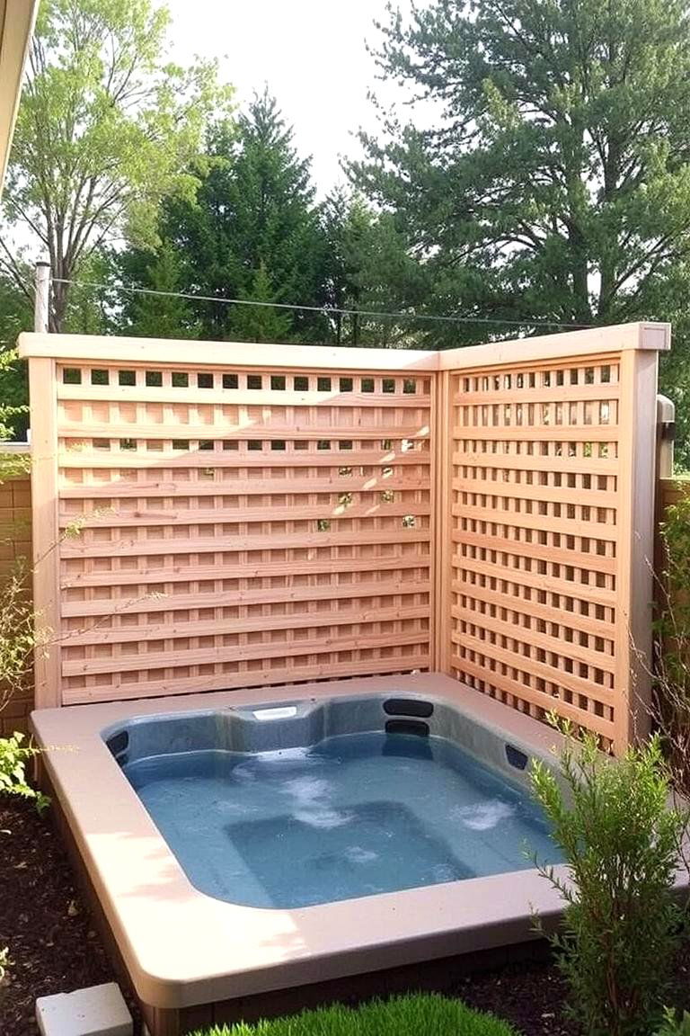 White Cedar Privacy Screens for a Classic Look - 24 Backyard Hot Tub Privacy Ideas