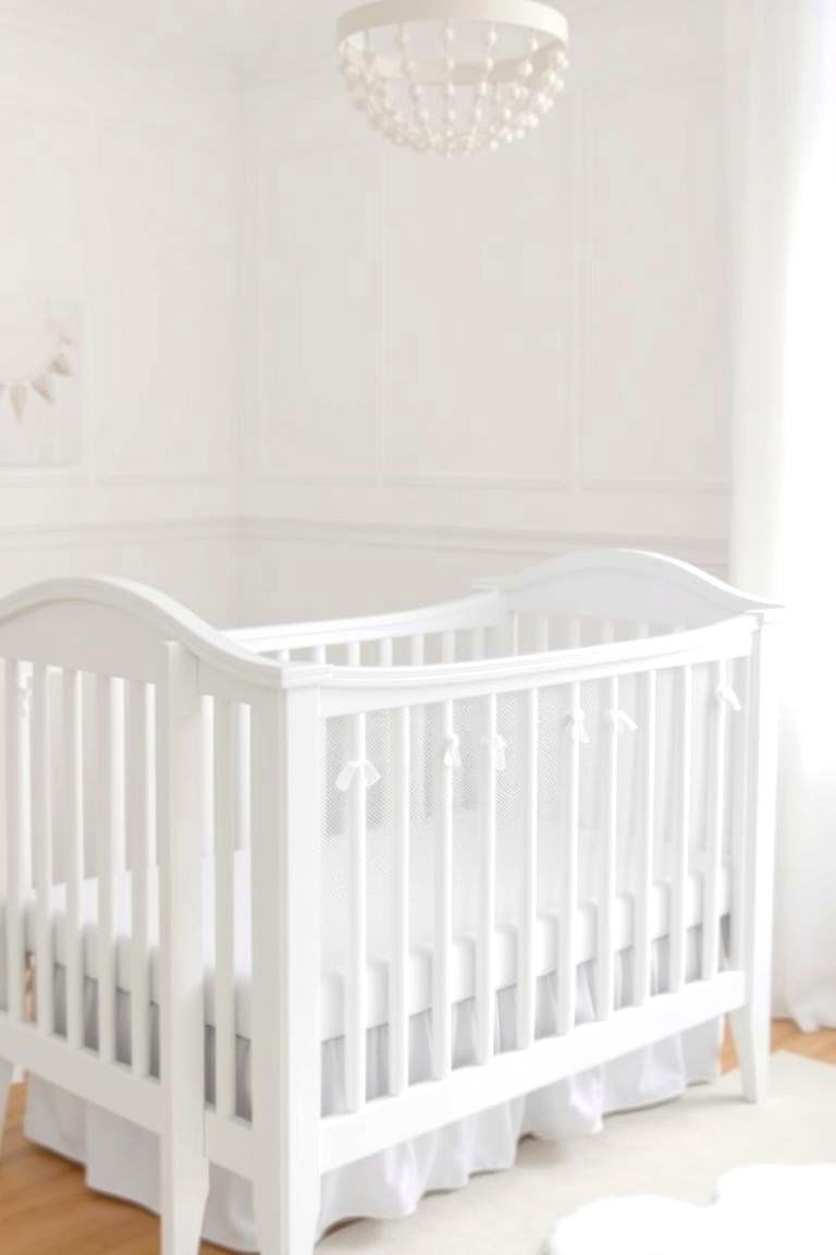 White Crib with Breathable Bumpers - 24 White Nursery Ideas