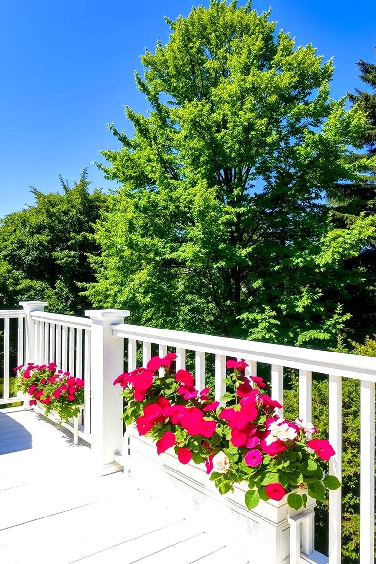 White Deck with Integrated Planters - 24 White Deck Ideas