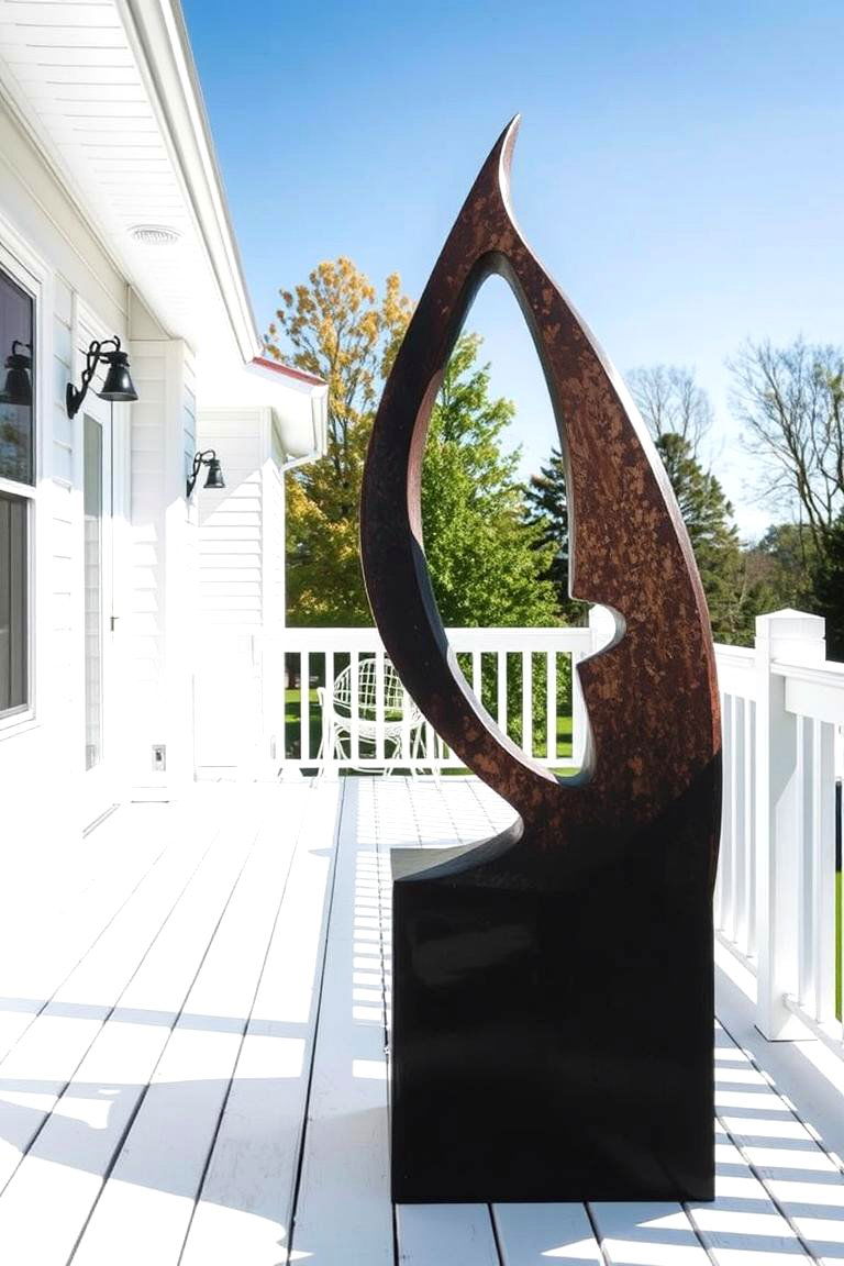 White Deck with Outdoor Art - 24 White Deck Ideas