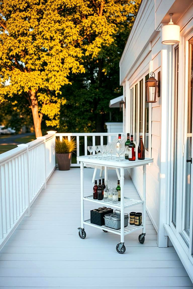 White Deck with Outdoor Bar Area - 24 White Deck Ideas