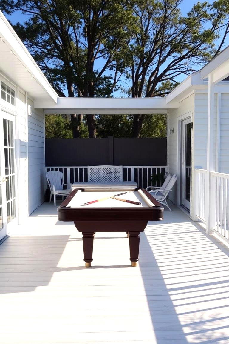 White Deck with Outdoor Games Area - 24 White Deck Ideas