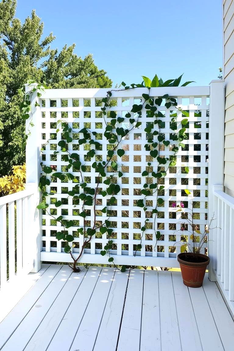 White Deck with Privacy Screen - 24 White Deck Ideas