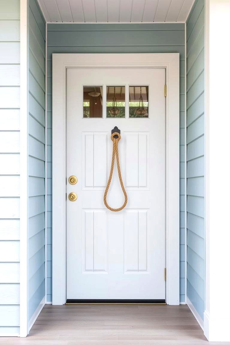 White Door in a Coastal Style - 24 White Front Door Ideas