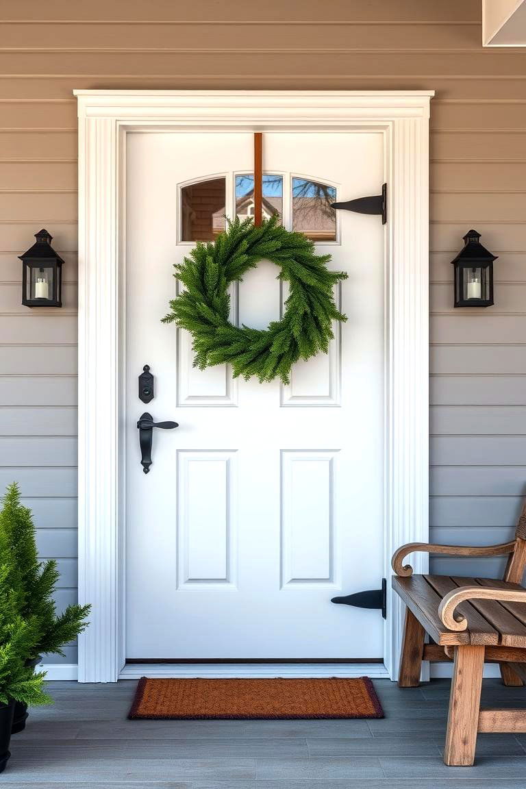 White Door in a Farmhouse Style - 24 White Front Door Ideas