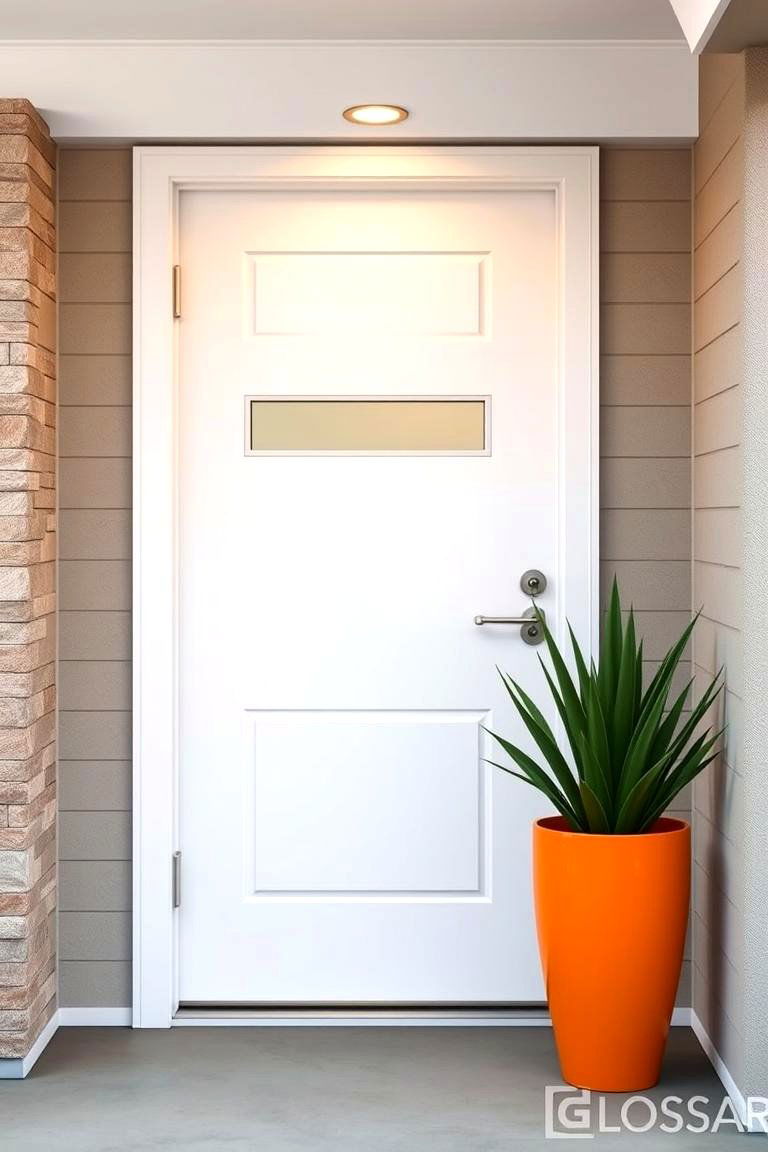 White Door in a Mid Century Modern Style - 24 White Front Door Ideas