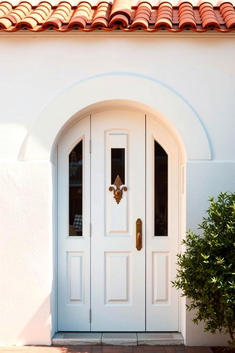 White Door with Arched Top - 24 White Front Door Ideas