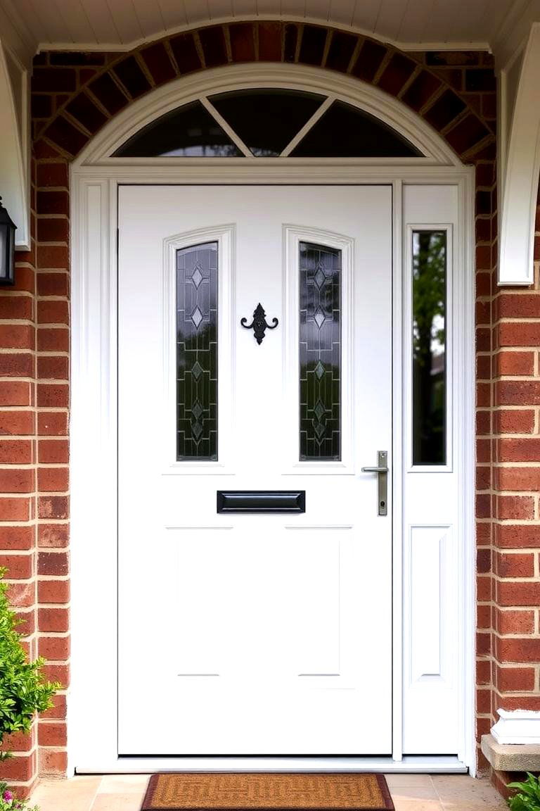 White Door with Sidelites - 24 White Front Door Ideas