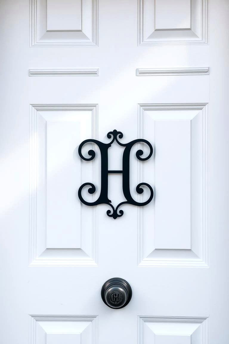White Door with a Monogram or Initial - 24 White Front Door Ideas