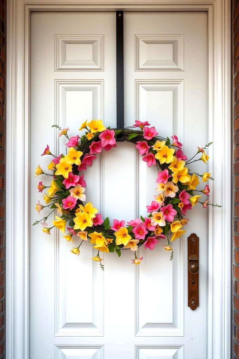 White Door with a Wreath - 24 White Front Door Ideas