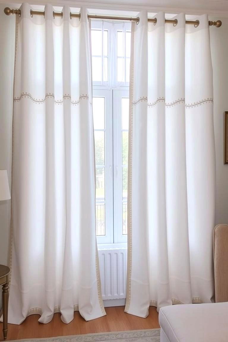 White Drapes with Gold Accents or Trim - 24 White and Gold Living Room Ideas
