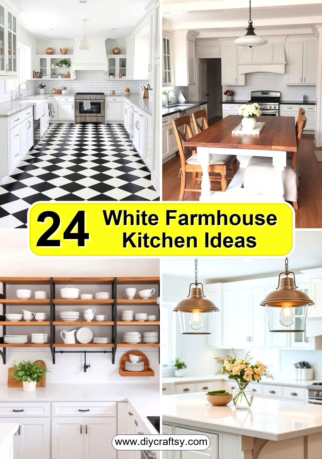 White Farmhouse Kitchen Ideas