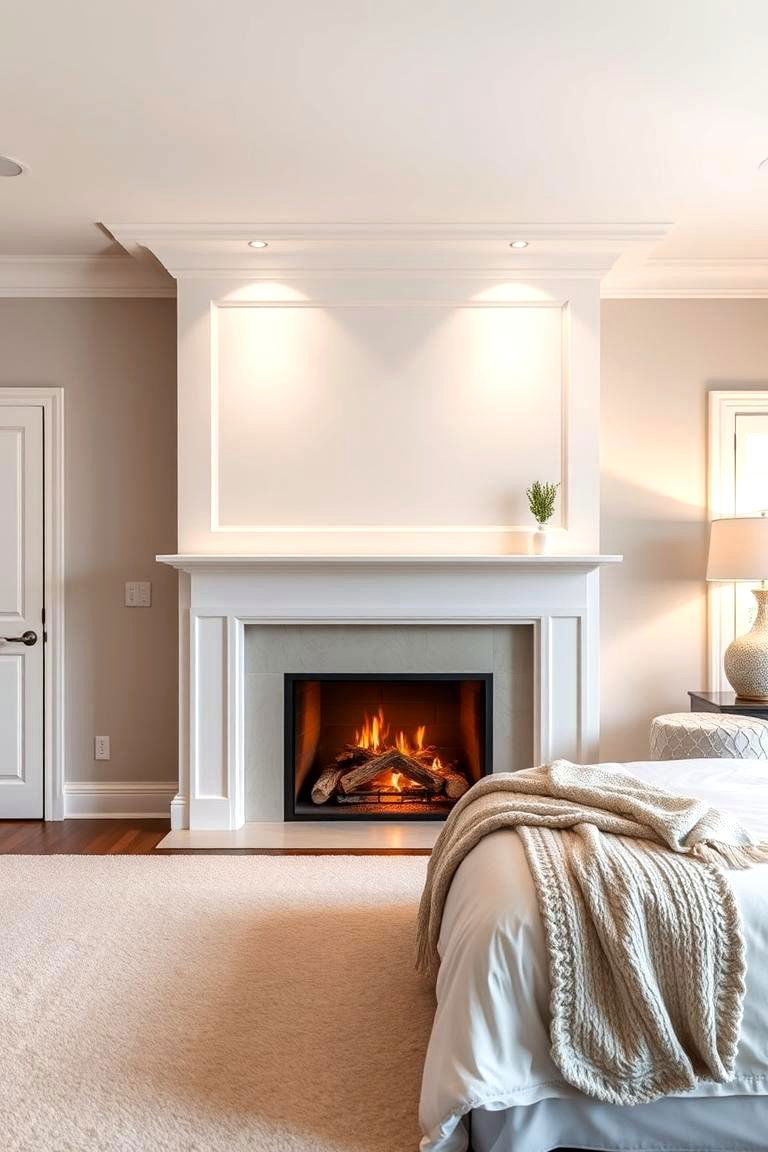 White Fireplace in a Bedroom - 24 White Fireplace Ideas