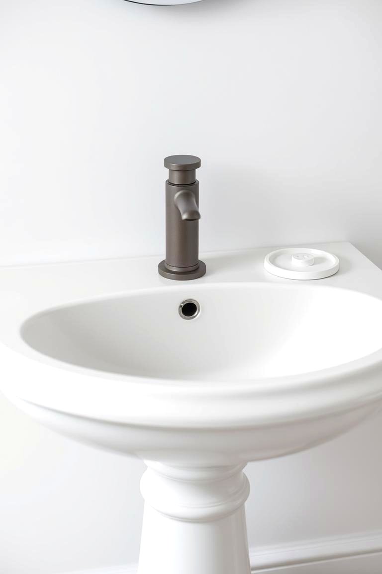 White Fixtures with Matte Grey Hardware - 24 Grey and White Bathroom Ideas