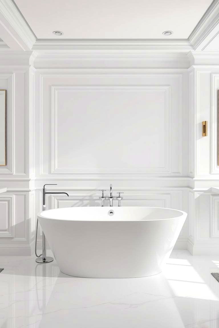 White Freestanding Tub - 24 White Bathroom Ideas