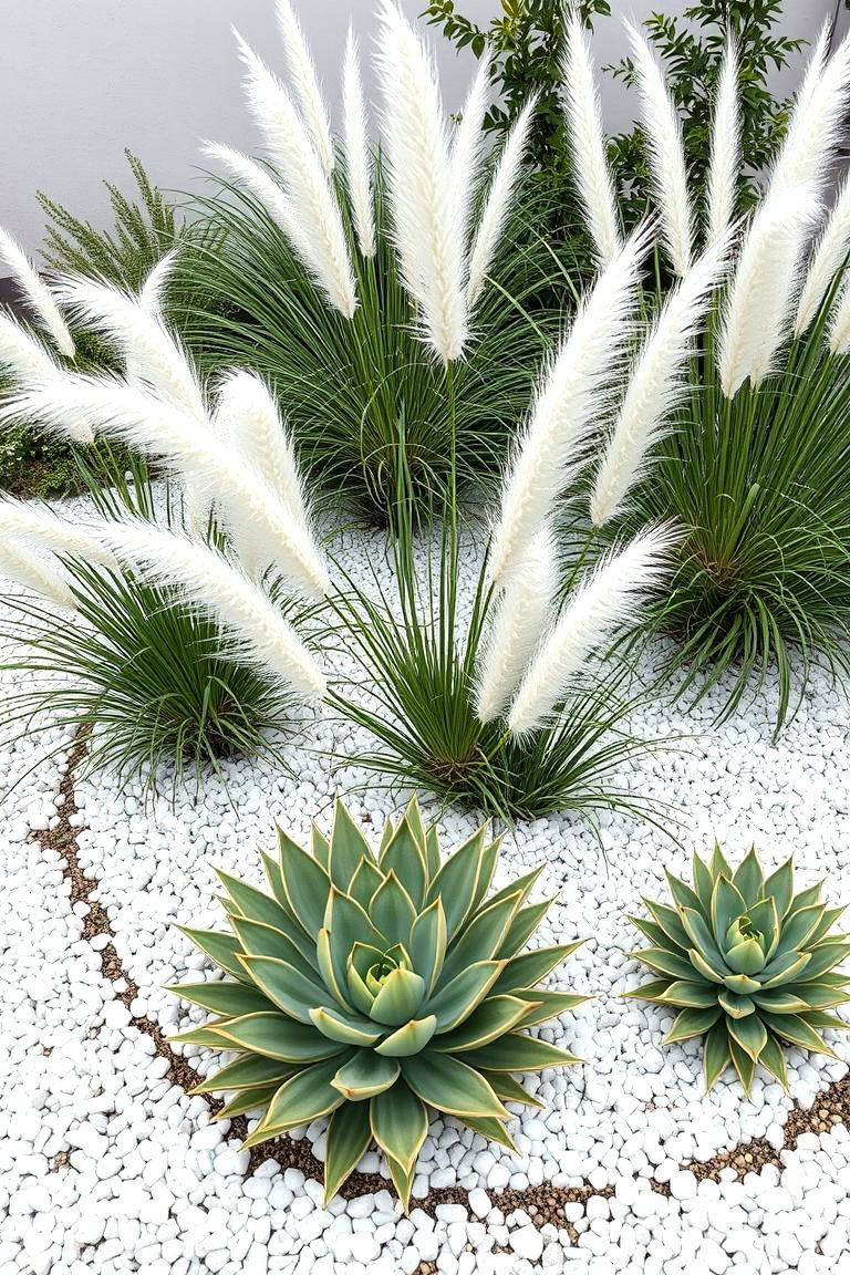 White Gravel Garden - 24 White Garden Design Ideas