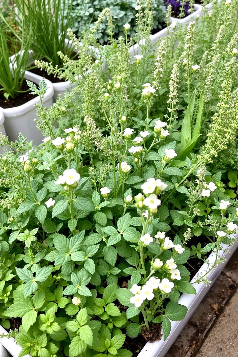 White Herb Garden - 24 White Garden Design Ideas