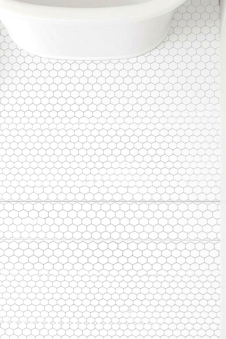 White Hexagon Tile Flooring - 24 White Bathroom Ideas