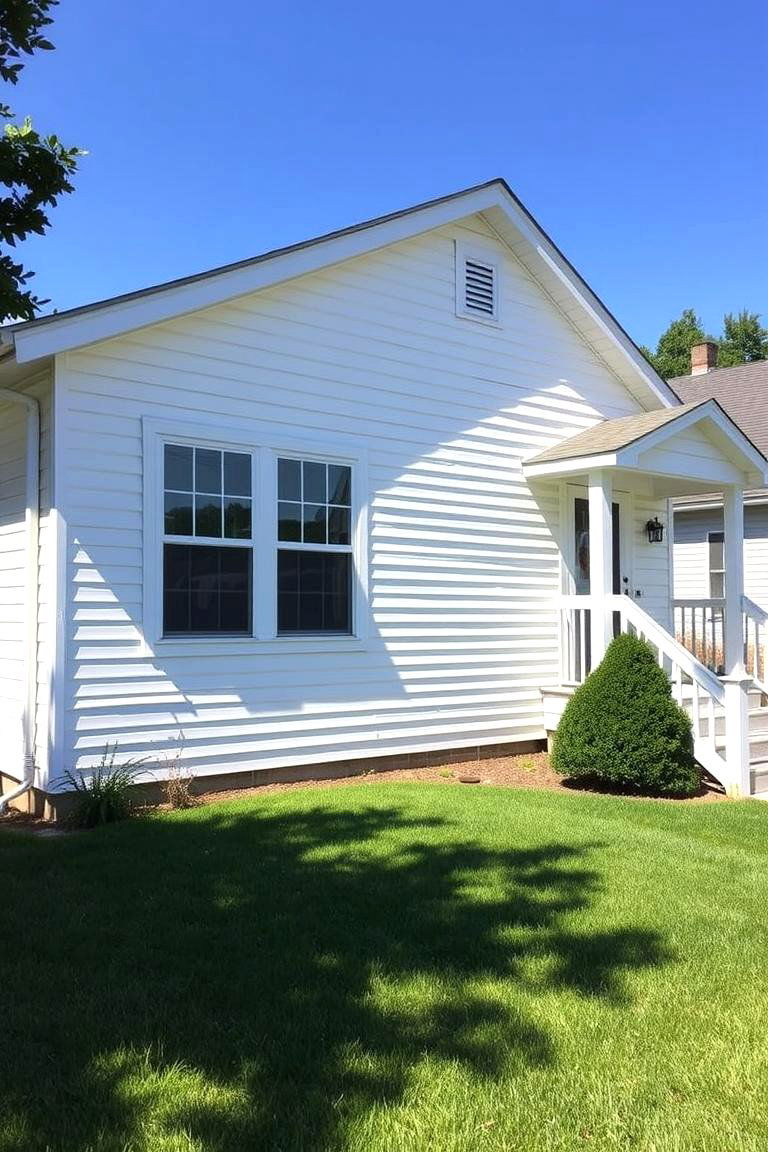 White Horizontal Vinyl Siding - 24 White Home Exterior Ideas