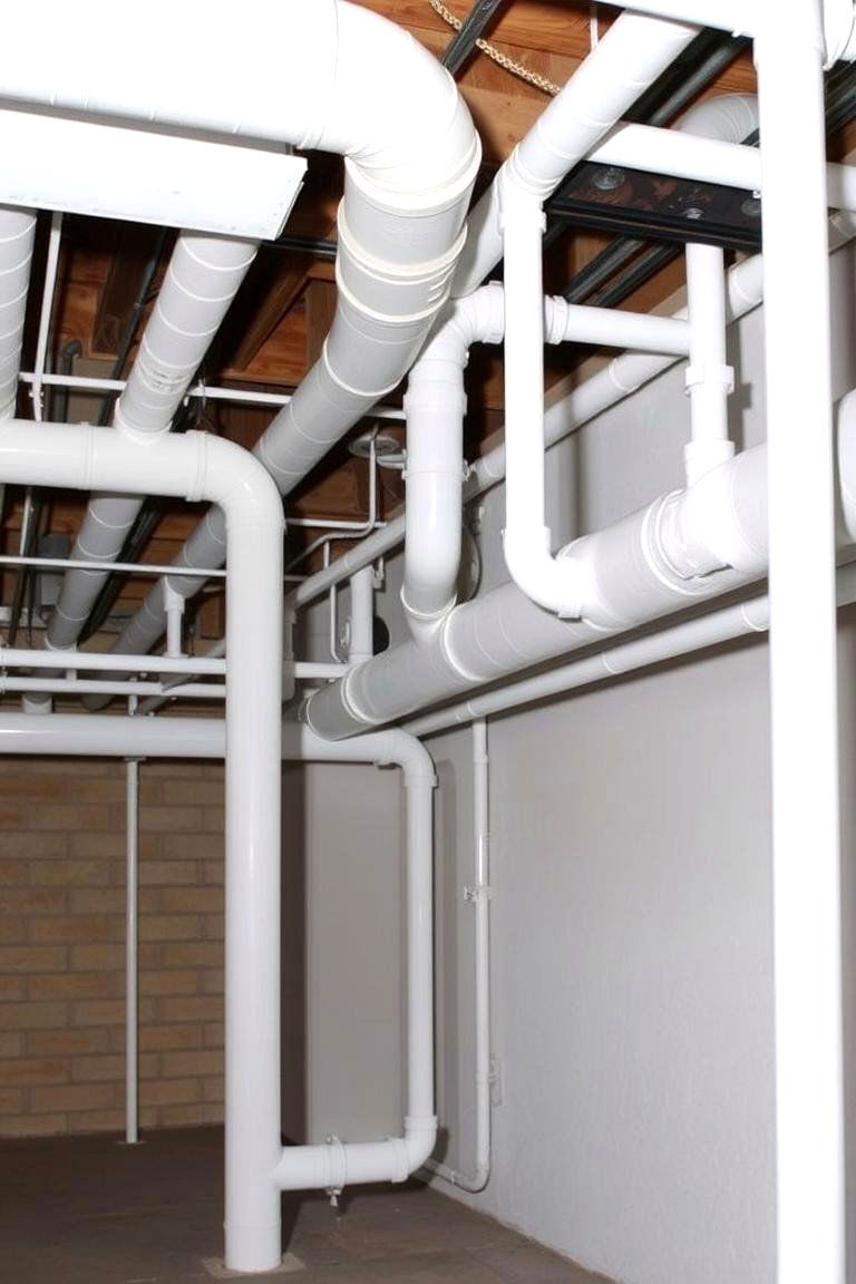 White Industrial Pipes and Beams - 24 Exposed Basement Ceiling Ideas