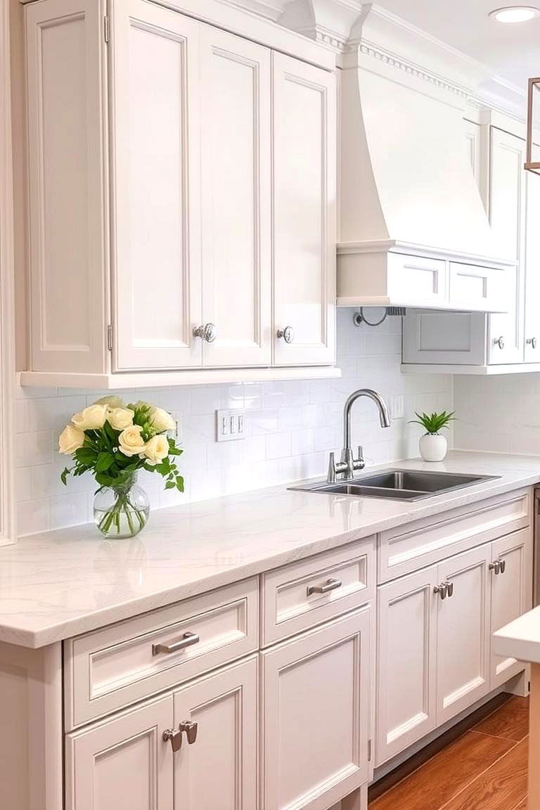 White Marble Countertops with Grey Veining Luxury - 24 Grey and White Kitchen Designs